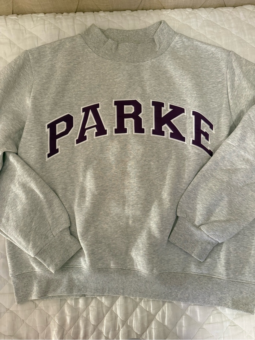 Parke Gray and Amethyst Mockneck